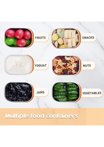 Çocuklar Için Paslanmaz Çelik Aperatif Kapları Kolay Açılır Sızdırmaz Küçük Gıda Kapları Silikon Kapaklı Öğle Yemeği Kutusu 3 Adet (Yurt Dışından) fırsatları