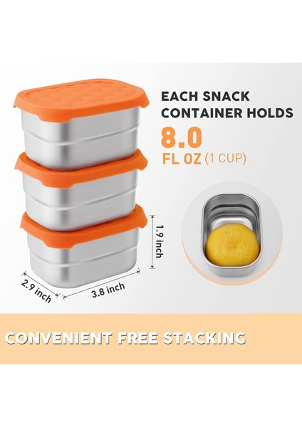 Çocuklar Için Paslanmaz Çelik Aperatif Kapları Kolay Açılır Sızdırmaz Küçük Gıda Kapları Silikon Kapaklı Öğle Yemeği Kutusu 3 Adet (Yurt Dışından) indirimleri