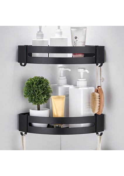 Banyo Rafı Köşe Üçgen Duş Saklama Sepeti Rafları Alüminyum Raf Şampuan Tutucu Banyo Aksesuarları D (Yurt Dışından) fiyatları