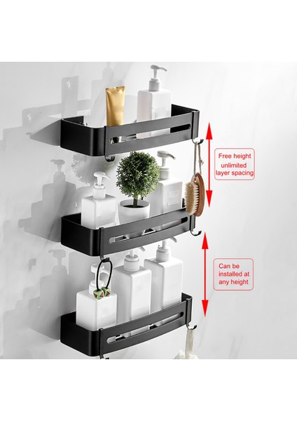 Banyo Rafı Köşe Üçgen Duş Saklama Sepeti Rafları Alüminyum Raf Şampuan Tutucu Banyo Aksesuarları D (Yurt Dışından) modelleri