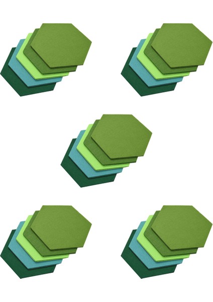 25 Adet Altıgen Keçe Kurulu Altıgen Keçe Duvar Sticker Çok Fonksiyonlu 3D Dekoratif Ev Mesaj Panosu Yeşil Serisi (Yurt Dışından) fiyatları