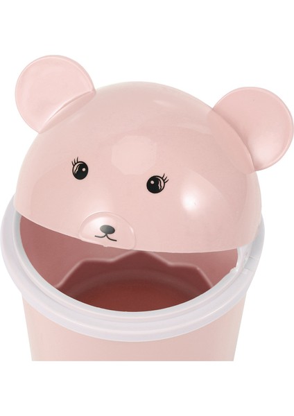 3x Yaratıcı Sevimli Masaüstü Çöp Masaüstü Kapaklı Küçük Kağıt Sepeti Mini Çevirme Plastik Çöp Tenekesi Pembe (Yurt Dışından) modelleri