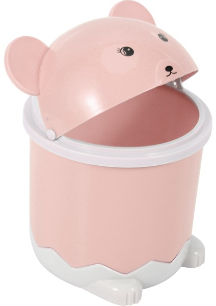 3x Yaratıcı Sevimli Masaüstü Çöp Masaüstü Kapaklı Küçük Kağıt Sepeti Mini Çevirme Plastik Çöp Tenekesi Pembe (Yurt Dışından) fırsatları