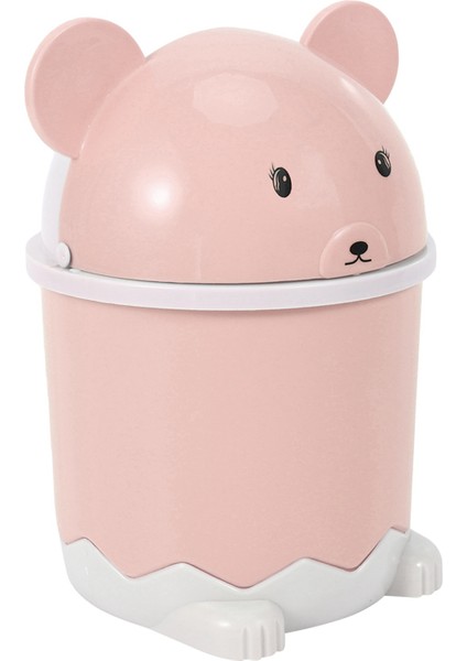 3x Yaratıcı Sevimli Masaüstü Çöp Masaüstü Kapaklı Küçük Kağıt Sepeti Mini Çevirme Plastik Çöp Tenekesi Pembe (Yurt Dışından) indirimleri