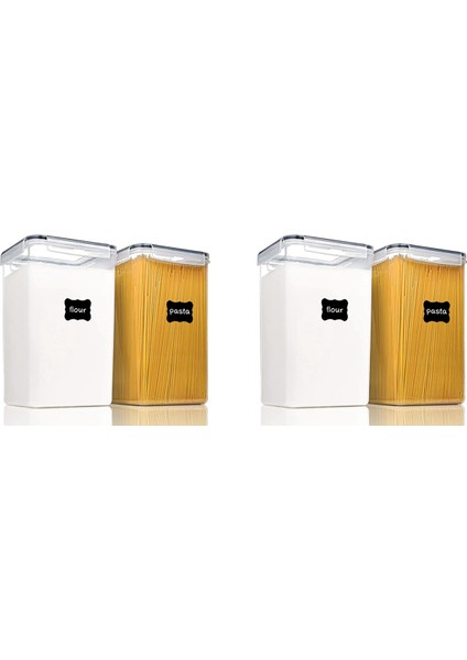 Un, Şeker, Pişirme Temini ve Kuru Gıda Depolama Için Kapaklı 4pcs Büyük Gıda Saklama Kapları Hava Geçirmez 6.5l (Yurt Dışından) fiyatları