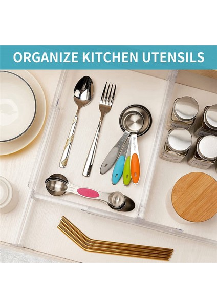 Çekmece Bölücüler 16 Paket, Ayarlanabilir 3,2 Inç Yüksek 11-20,6 Inçten Genişletilebilir Mutfak Çekmecesi Düzenleyici, Şeffaf Plastik (Yurt Dışından)
