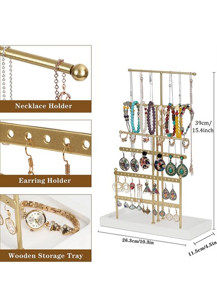 Takı Organizatör Masa Üstü Takı Tutucu 6 Katmanlı Takı Ağacı Ekran Standı Tepsi Ile, Küpe Kolye Bilezik Altın (Yurt Dışından) fiyatları