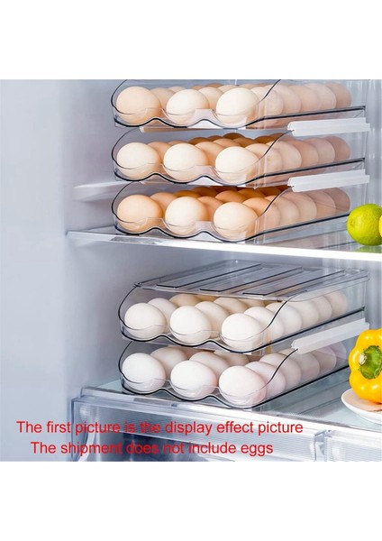 Buzdolabı Için 2 Katmanlı Yumurta Tutucu Yumurta Saklama Kabı, Buzdolabı Için Rampa Tipi Otomatik Rulo Yumurta Organizatör (Yurt Dışından) fırsatları
