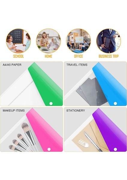 12 Paket A4 Plastik Dosya Klasörü, A4 Klasörleri Için Genişletilebilir A4 Genişletilebilir Delikli Cepler, Çıtçıtlı ve Etiket Cebi (Yurt Dışından) indirimleri