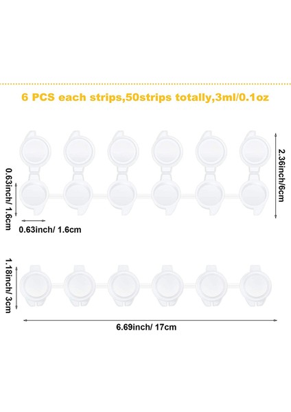 200 Şerit Boş Boya Şeritleri Boya Bardak Tencere Temizle Depolama Boya Kapları Mini Boyama Fincan Pot 3 Ml/0.1 Oz (Yurt Dışından)