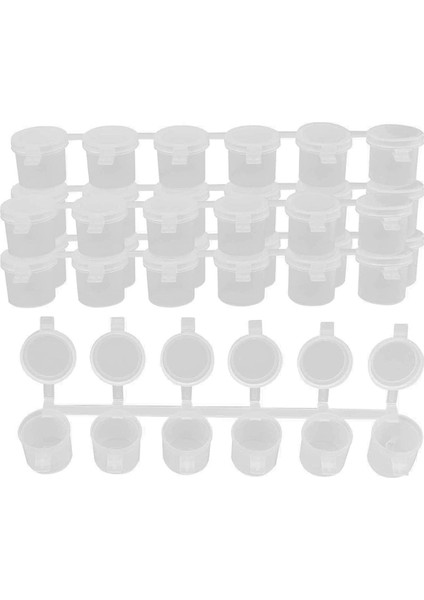 5 Şerit 30 Kap Boş Boya Şeritleri Boya Kabı Kapları, 10ML/ 0.35OZ Mini Boya Kabı Şeritleri Şeffaf Plastik Saklama Kapları (Yurt Dışından)