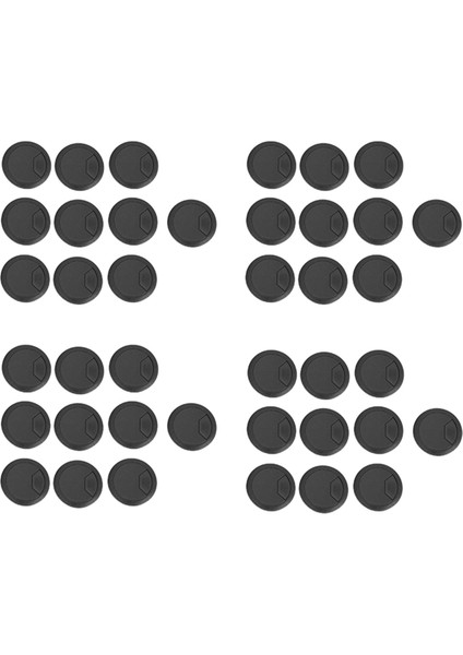 40 Adet Yuvarlak Plastik Bilgisayar Masası Kablo Grommet Delik Kapağı 50MM Siyah (Yurt Dışından)