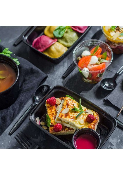 100'LÜ Paket Yemek Hazırlama Kapları Yeniden Kullanılabilir Yiyecek Kapları Plastik Bento Kutuları Yiyecek Saklama Öğle Yemeği Kutusu (Yurt Dışından) fırsatları