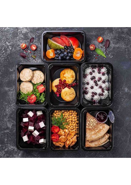 100'LÜ Paket Yemek Hazırlama Kapları Yeniden Kullanılabilir Yiyecek Kapları Plastik Bento Kutuları Yiyecek Saklama Öğle Yemeği Kutusu (Yurt Dışından) indirimleri