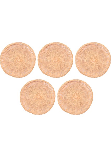 5 Adet Bambu Kağıt Tabak Tutucu - 10 Inç Yuvarlak Dokuma Tabak Tutucu, Piknik Partisi Için Yeniden Kullanılabilir Kağıt Tabak Tutucular (Yurt Dışından) fiyatları