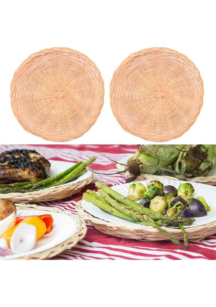 5 Adet Bambu Kağıt Tabak Tutucu - 10 Inç Yuvarlak Dokuma Tabak Tutucu, Piknik Partisi Için Yeniden Kullanılabilir Kağıt Tabak Tutucular (Yurt Dışından) indirimleri