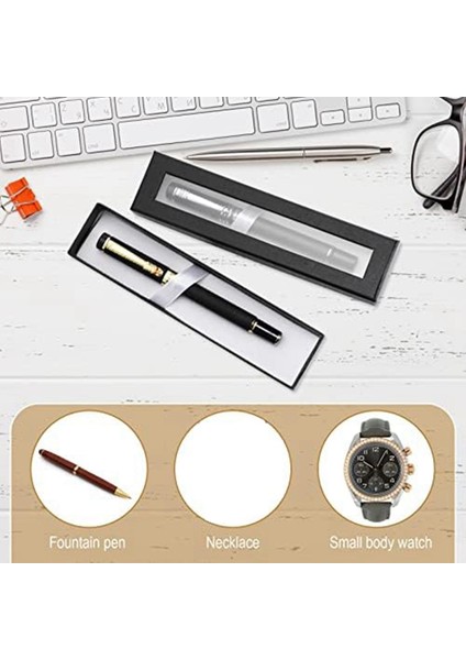 24 Adet Kalem Hediye Kutusu Noel Hediyesi Ambalajı Için Şeffaf Kapaklı Kalem Ekranlı Boş Kalem Kutuları (Siyah, Bej, Bronz) (Yurt Dışından) modelleri