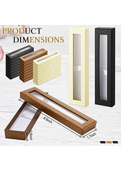 24 Adet Kalem Hediye Kutusu Noel Hediyesi Ambalajı Için Şeffaf Kapaklı Kalem Ekranlı Boş Kalem Kutuları (Siyah, Bej, Bronz) (Yurt Dışından) fırsatları