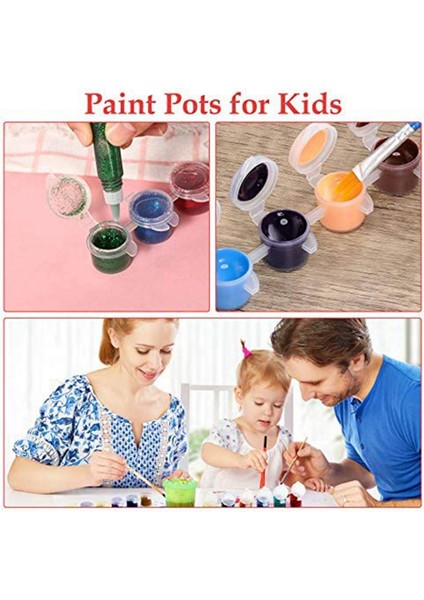 160 Şerit 960 Tencere Boş Boya Şeritleri Boya Bardak Tencere Mini Boya Tencere Resim Sanatı Için Şeffaf Saklama Kapları (3ml) (Yurt Dışından)