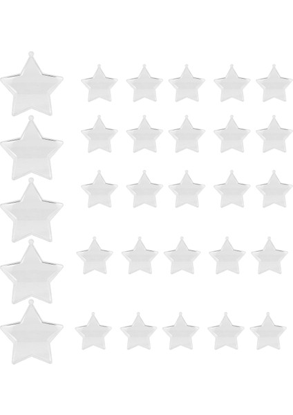 30 Takım 80MM Dıy Doldurulabilir Toplar Şeffaf Plastik Süsler Toplar Yılbaşı Ağacı Süsleme Biblo Parti Malzemeleri (Yıldız Şekli) (Yurt Dışından) indirimleri