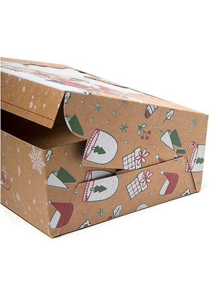 16 Adet Kraft Kağıt Şeker Kutuları Merry Christmas Kurabiye Hediye Kutusu Temizle Pencere Ambalaj Çanta Parti Favor Yeni Yıl Dekorasyon (Yurt Dışından)