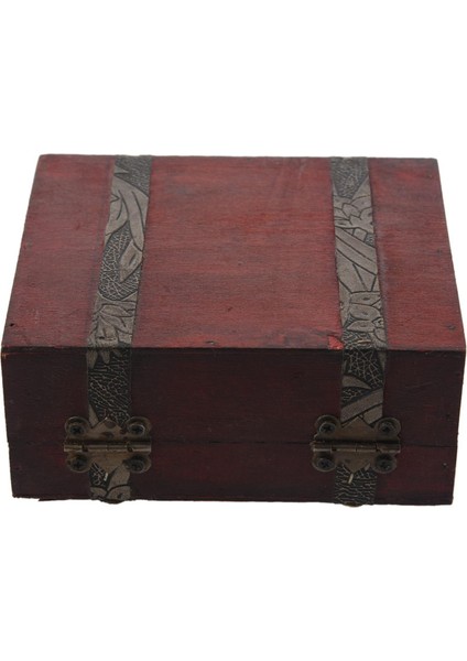 2x Ahşap Vintage Kilit Hazine Sandığı Mücevher Saklama Kutusu Kasa Organizatör Yüzük Hediye (Yurt Dışından)