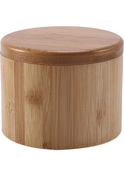 4 Adet Saklama Kutuları Tuz Kutusu Ahşap Bambu Saklama Kutusu Manyetik Döner Kapaklı Konteyner (Yurt Dışından)
