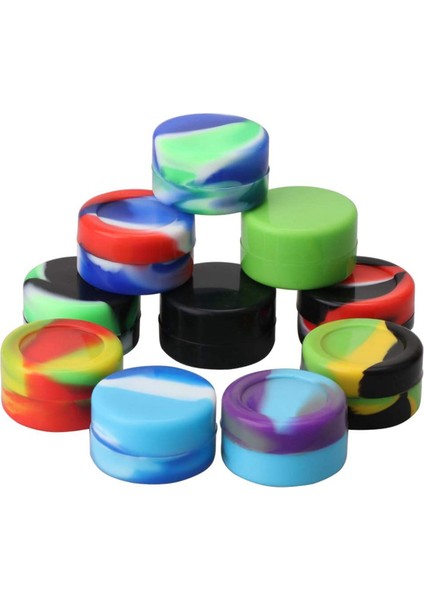 20 Adet 5ml Silikon Balmumu Kapları Çeşitli Renkler Çok Kullanımlı Yapışmaz Balmumu Yağı Saklama Kavanozları (Yurt Dışından) modelleri