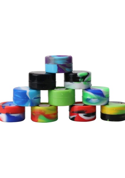 20 Adet 5ml Silikon Balmumu Kapları Çeşitli Renkler Çok Kullanımlı Yapışmaz Balmumu Yağı Saklama Kavanozları (Yurt Dışından) indirimleri