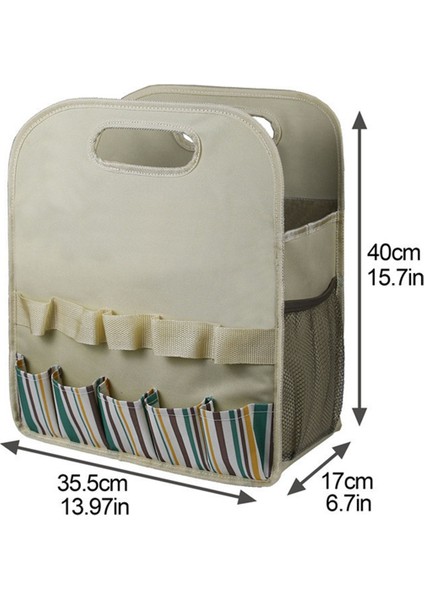 Bahçe Alet Çantası Oxford Kumaş Bahçe Çantası Bahçe Alet Seti Taşınabilir Çok Cep Aletleri Organizatör Saklama Çantası B (Yurt Dışından) indirimleri