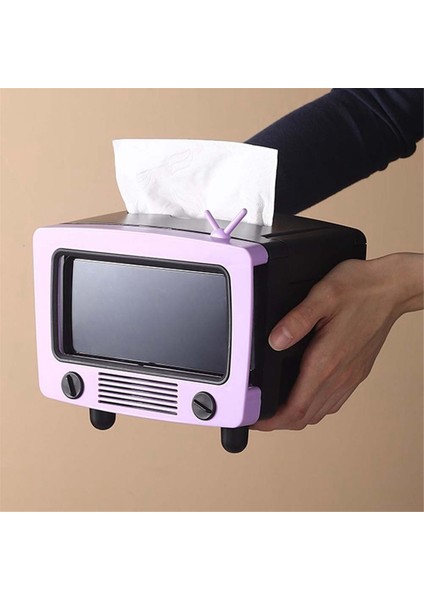 Tv Doku Kutusu Çok Fonksiyonlu Yaratıcılar Doku Kutusu Tutucu Cep Telefonu Yuvası ile Dekorasyon Doku Tutucu Ev A (Yurt Dışından) modelleri
