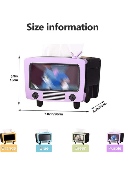 Tv Doku Kutusu Çok Fonksiyonlu Yaratıcılar Doku Kutusu Tutucu Cep Telefonu Yuvası ile Dekorasyon Doku Tutucu Ev A (Yurt Dışından) indirimleri