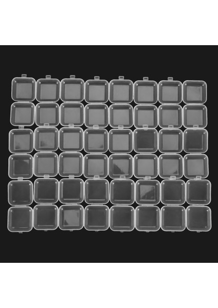 96 Adet Küçük Şeffaf Plastik Boncuk Saklama Kapları Kutusu Küçük Eşyaların Saklanması Için Menteşeli Kapaklı El Sanatları Donanım (Yurt Dışından)