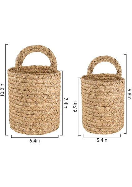2x Duvar Asılı Rattan Sepet Ekici Kapalı Açık Asılı Halat Çiçek Saksı Sepeti Dekor, S (Yurt Dışından) fiyatları