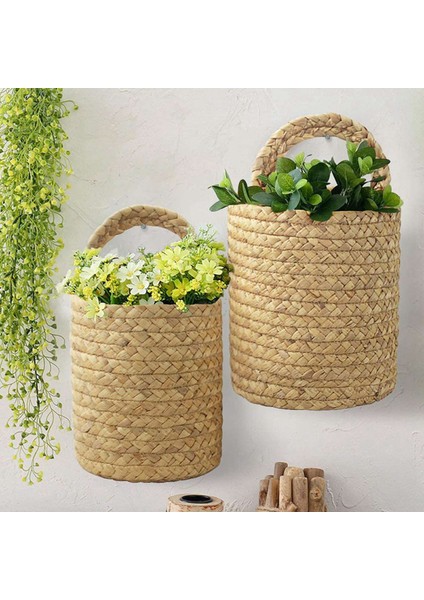 2x Duvar Asılı Rattan Sepet Ekici Kapalı Açık Asılı Halat Çiçek Saksı Sepeti Dekor, S (Yurt Dışından) modelleri