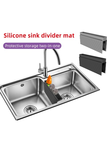 Lavabo Sele Mat Ultra Ince Lavabo Koruyucu Süper Yumuşak Mutfak Lavabo Mat Vantuzlu Hiçbir Koku Asla Leke Siyah (Yurt Dışından)