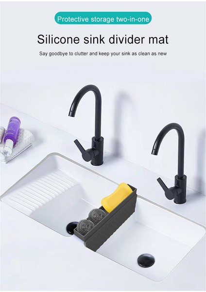 Lavabo Sele Mat Ultra Ince Lavabo Koruyucu Süper Yumuşak Mutfak Lavabo Mat Vantuzlu Hiçbir Koku Asla Leke Siyah (Yurt Dışından) fiyatları