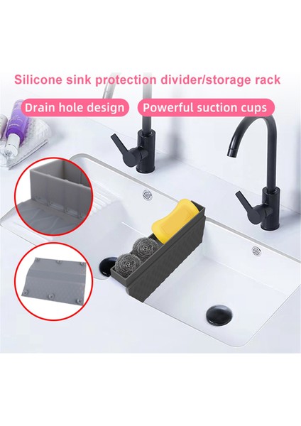 Lavabo Sele Mat Ultra Ince Lavabo Koruyucu Süper Yumuşak Mutfak Lavabo Mat Vantuzlu Hiçbir Koku Asla Leke Siyah (Yurt Dışından) modelleri