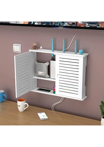 2x Kablosuz Wifi Yönlendirici Saklama Kutuları Ahşap Kutu Kablo Güç Artı Tel Braketi Duvar Asılı Tak Kurulu Depolama Raf S (Yurt Dışından) indirimleri