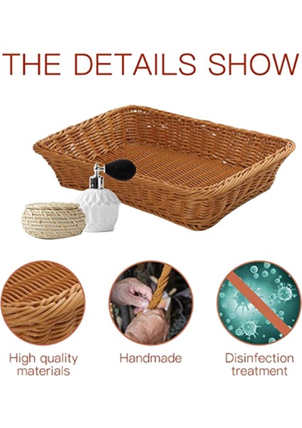 2x Hasır Depolama Sepeti, Ekmek Sepeti Ekmek Dükkanı Süpermarket Teşhir Sepeti Kahverengi (Yurt Dışından) fiyatları