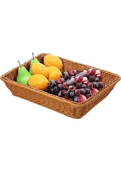 2x Hasır Depolama Sepeti, Ekmek Sepeti Ekmek Dükkanı Süpermarket Teşhir Sepeti Kahverengi (Yurt Dışından) indirimleri