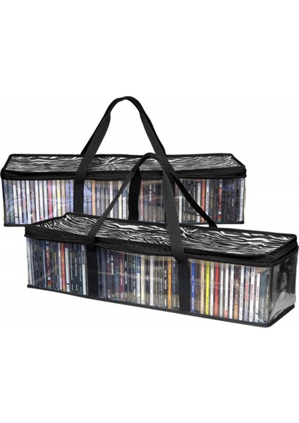 2x Büyük Temizle DVD CD Depolama Tutucu Kolay Zip Kapatma Taşıma Çantası Düzenleyici (Yurt Dışından)