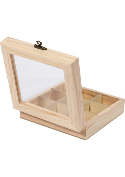 3x Ahşap Çay Poşeti Takı Organizatör Göğüs Saklama Kutusu 9 Bölme Çay Kutusu Organizatör Ahşap Şeker Paket Konteyner (Yurt Dışından) fırsatları
