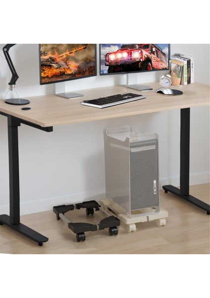 Tower Standı, Ayarlanabilir Mobil Cpu Standı, Cpu Tutucu Pc Tower Standı, Tekerlekli Tekerlekler, Pc Zemin Yükseltici Standı Beyaz (Yurt Dışından)