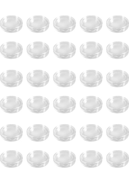 30 Adet Küçük Yuvarlak Şeffaf Plastik Para Kapsül Kutusu 35MM (Yurt Dışından)