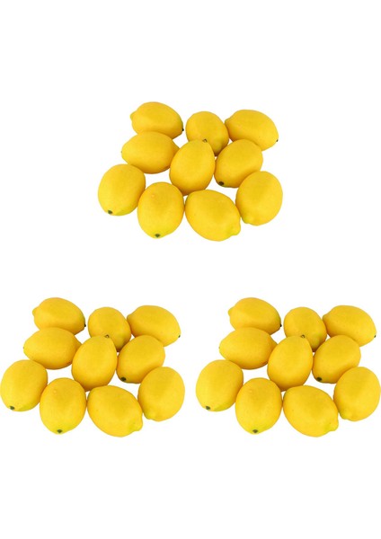 Sahte Meyve Ev Ev Mutfak Parti Dekorasyon Yapay Gerçekçi Simülasyon Sarı Limon 30 Adet Set (Yurt Dışından)