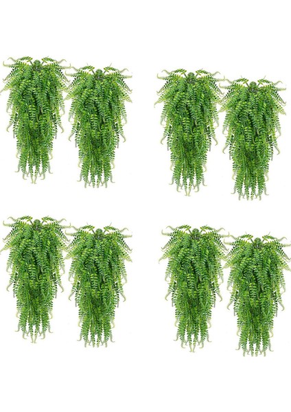 8 Adet Yapay Asılı Eğrelti Otları Bitkiler Asma Sahte Ivy Boston Fern Asılı Bitki Açık Uv Dayanıklı Plastik Bitkiler (Yurt Dışından) fiyatları