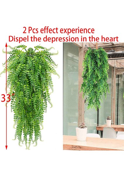 8 Adet Yapay Asılı Eğrelti Otları Bitkiler Asma Sahte Ivy Boston Fern Asılı Bitki Açık Uv Dayanıklı Plastik Bitkiler (Yurt Dışından) fırsatları