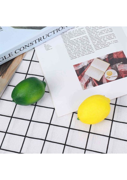 56 Adet Yapay Limon ve Misket Limonu Sahte Meyveler Dekoratif Sahte Narenciye Meyveler Ev Mutfak Için Yapay Süslemeler (Yurt Dışından)