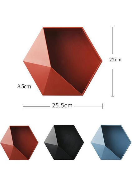 Oturma Odası Duvara Monte Geometrik Yumruksuz Duvar Dekorasyonu Banyo Rafı Oturma Odası Dekorasyonu Depolama Rafı, Mavi (Yurt Dışından) fiyatları